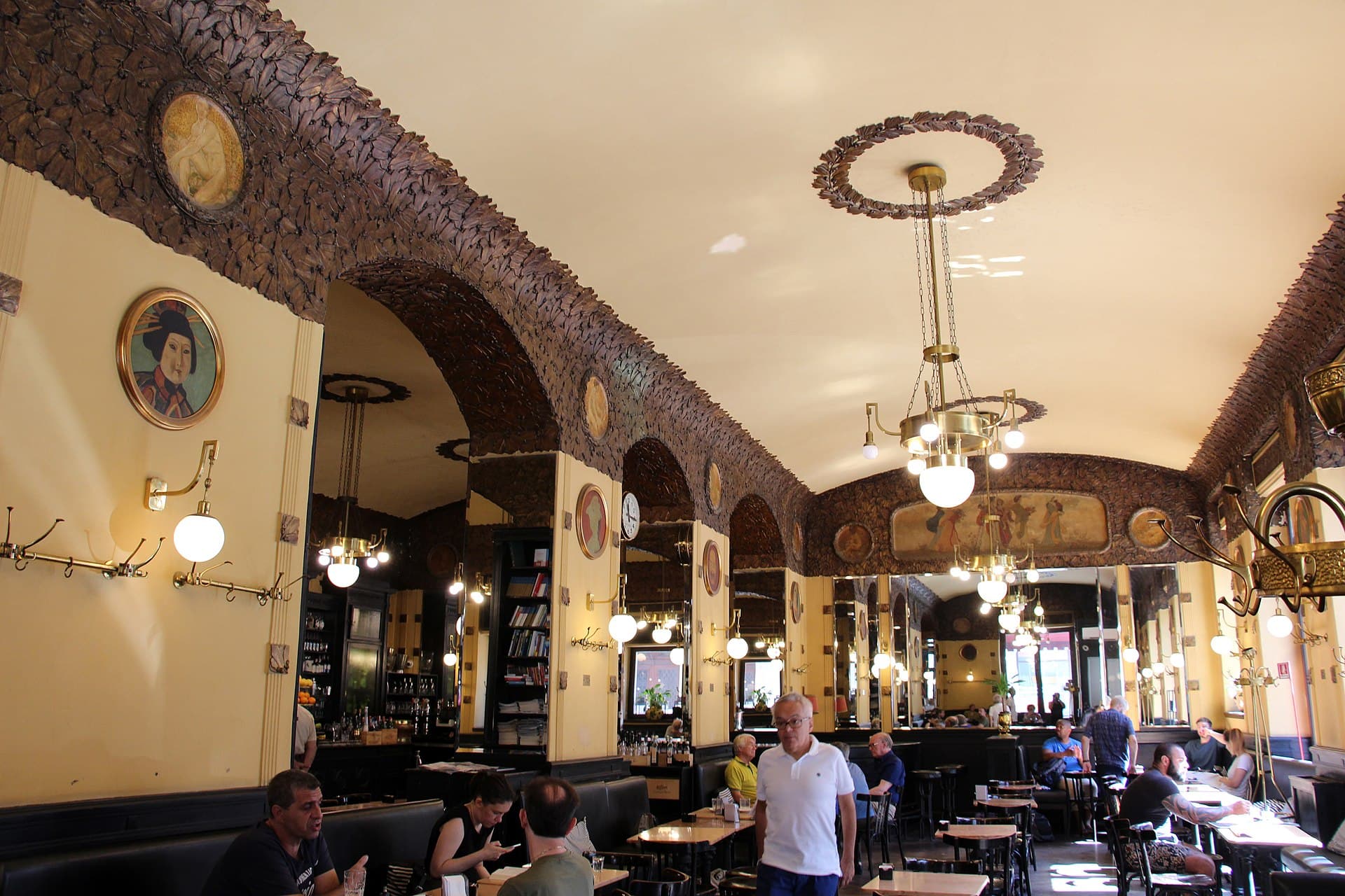 The Art Nouveau interior of Caffè San Marco, Trieste
